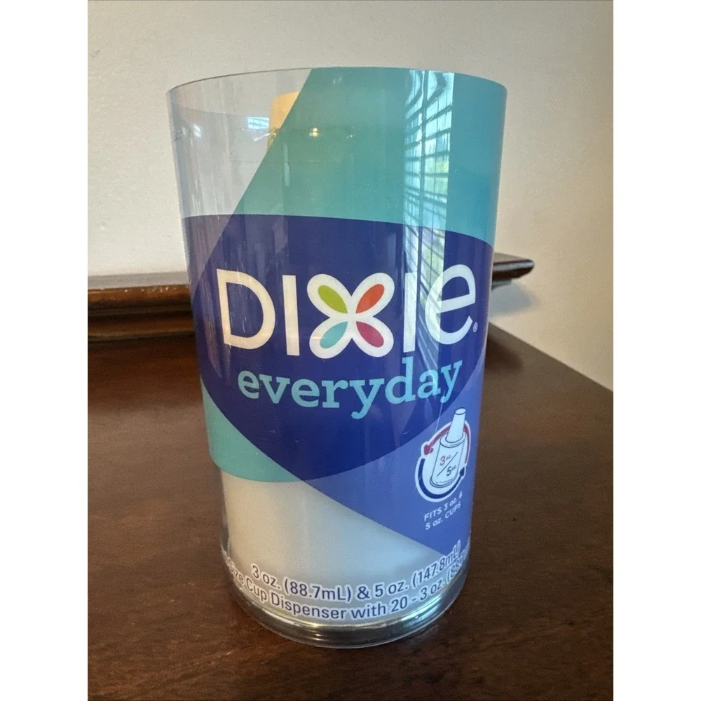 Dixie Dual Size Cup Dispenser 3oz 5oz With 20 Cups Bathroom